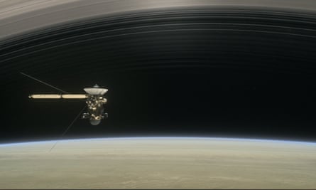 The Cassini spacecraft mission around Saturn.