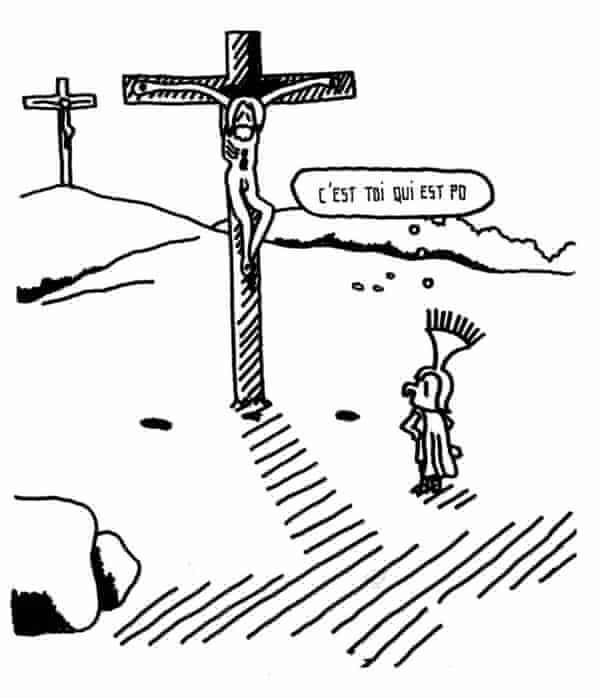 A frame from the Ecce Homo cartoon published by Samandal.