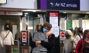 Covid news live: WHO declares 2022 to be the year ‘we end the pandemic’ as US says Omicron is now dominant strain 7 Families reunite at Auckland Domestic Airport on 15 December. New Zealand will now push back the start of its quarantine-free border reopening for its citizens returning from Australia.