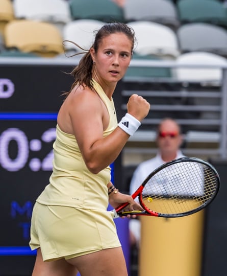Daria Kasatkina celebrates with a fist pump