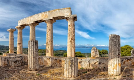 Temple of Aphaia, Aegina island. Saronic gulf. Greece