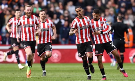 Max Lowe keeps the celebrations muted after his off-target shot rebounds in off Sam Gallagher.