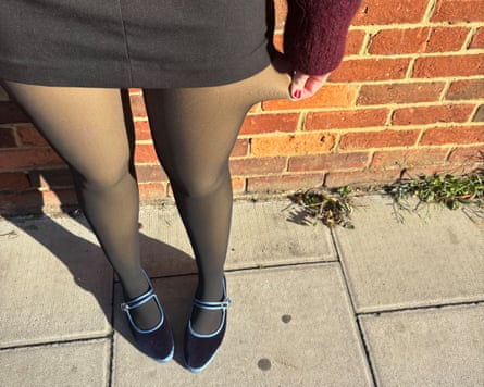 The writer wearing the M&S Fleece Lined Sheer Look tights