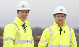 George Osborne and Andrew Adonis at the National Railway Museum in York, in 2015.