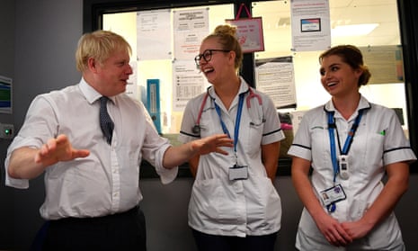 Boris Johnson during a hospital visit last year