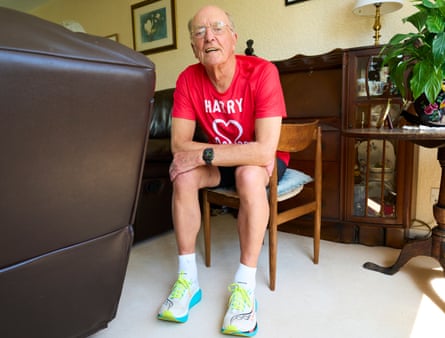 Harry Newton in his Saucony running shoes