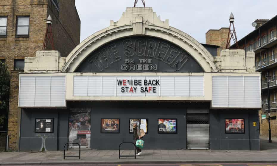 The closed Screen on the Green cinema in Islington, north London, with someone walking by