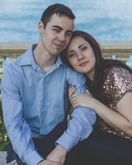 Levi O’Brien and his fiancée in 2016.