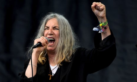 The alternative Dylan? … Patti Smith performs at Glastonbury in 2015.