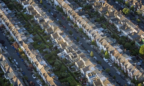 streets of houses pictured from the air
