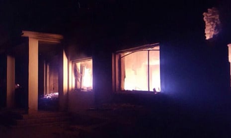 The Doctors Without Borders trauma center in flames.