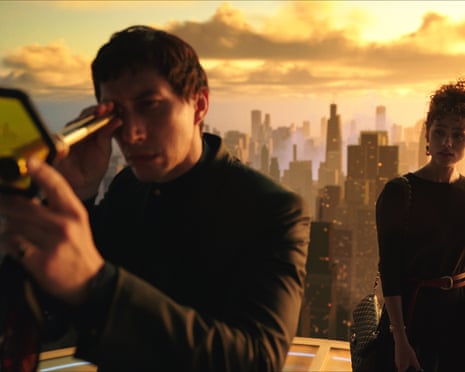 Film still: Megalopolis directed by Francis Ford Coppola. Adam Driver