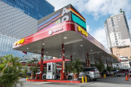 A fuel station in Caracas.