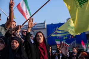 Iranians in Tehran participate in an Eid Ghadir ceremony and a protest march against the Israeli attacks on Iranian soil.