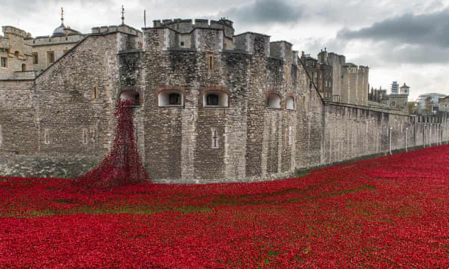 The installation of ceramic poppies at the Tower of London in 2014 that marked the centenary of the outbreak of the first world war.