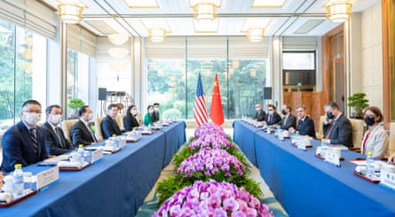 Chinese foreign minister Qin Gang and Antony Blinken meet.