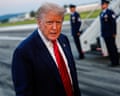 President Donald Trump walks on tarmac before boarding Air Force One in Pennsylvania