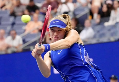 Alina Korneeva hits a shot