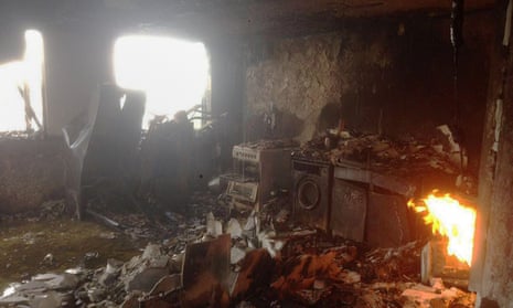 The interior of one of the flats in Grenfell Tower.