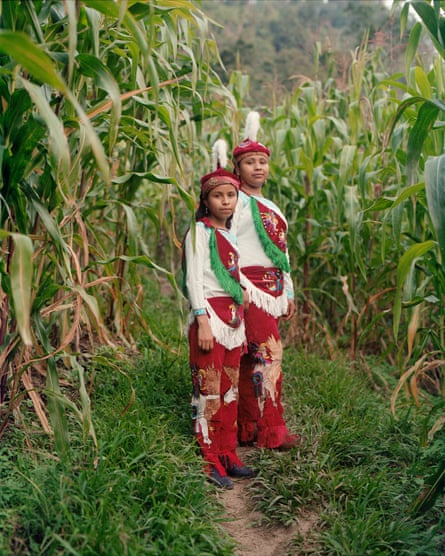 Yolanda and Xochitl Morales in their family’s milpa field