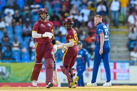 The West Indies batsmen in action