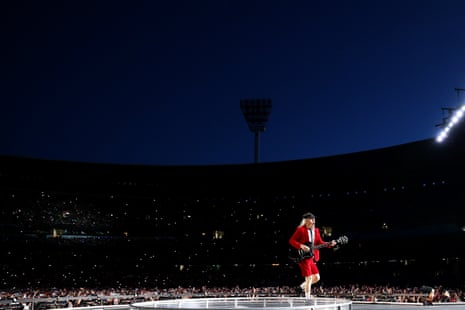 Angus Young of AC/DC performs during their Power Up tour at Melbourne Cricket Ground