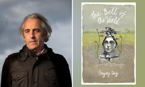 Composite image of Gregory Day and the cover of his book, The Bell of the World