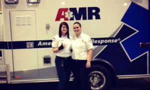 Amber Ratto, right, a Las Vegas paramedic with AMR, in a 2014 photo.