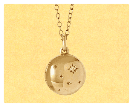 Gold Tiny Star Mini Biography Locket