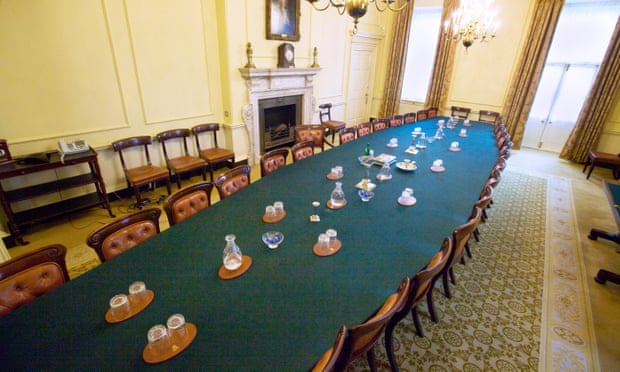 empty cabinet table at No 10 Downing Street