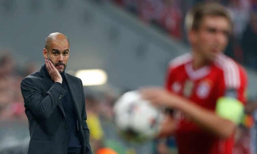 Philipp Lahm and Pep Guardiola at Bayern Munich.