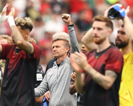 Jesse Marsch and his Canada players applaud the fans