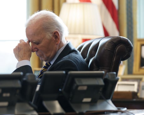 Joe Biden in the Oval Office of the White House on 10 January.