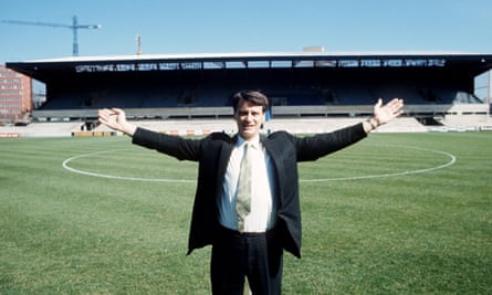 Bobby Robson on the pitch at Portman Road