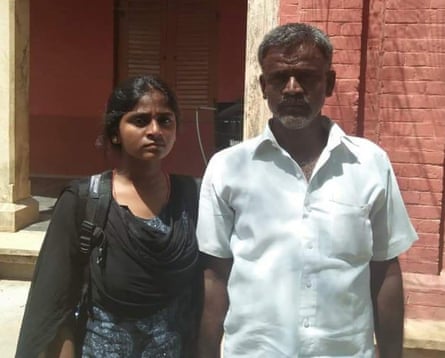 S Anitha with her father.