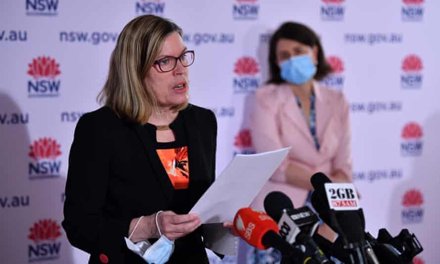 NSW chief health officer Kerry Chant speaks during the press conference in Sydney on Sunday.