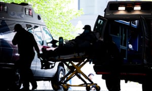 Ambulance arrivals at the George Washington University Hospital in Washington, DC