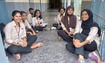 Students at St Aloysius College in Mangalore.