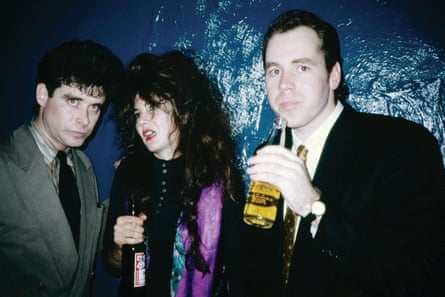 Jay McInerney (far left), Tama Janowitz and Bret Easton Ellis in New York circa 1988.