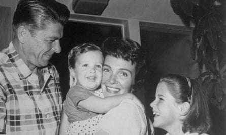 Reagan with his second wife, Nancy, whom he called Mommy, and children Ronald Jr and Patti in 1960.