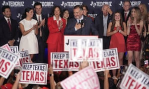 Senator Ted Cruz speaks during a watch party on election night