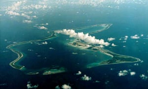 A low lying atoll seen from the air