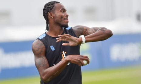 Jofra Archer in training earlier this month.