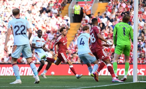 Curtis Jones scores for Liverpool