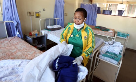 A worker at a South African hospital.