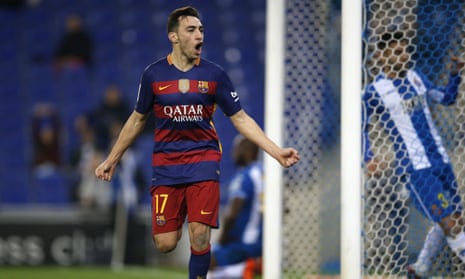 Munir El Haddadi produced his best Luis Suárez impression after stepping into the Uruguayan’s shoes at the point of Barcelona’s attack against Espanyol.