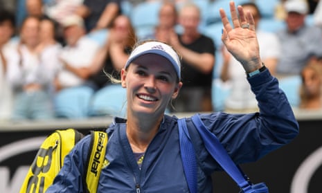 Caroline Wozniacki waves to the Melbourne crowd, but it was not her final goodbye on Wednesday after she knocked out the No 23 seed Dayana Yastremska to reach the third round.