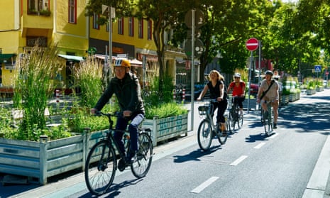 Wide roads in Berlin make cycling popular and relatively safe