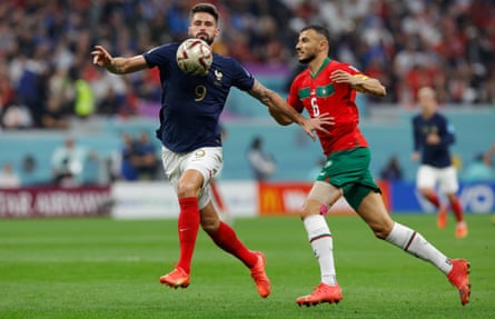 World Cup 2022 briefing: and then there were two | World Cup 2022 6 Romain Saïss (right) had to be withdrawn by Walid Regragui after just 20 minutes.