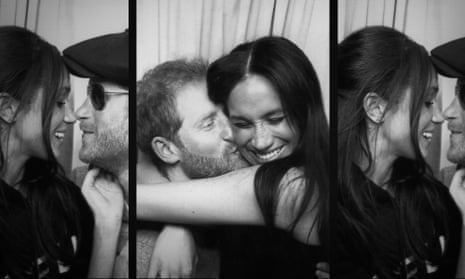 Prince Harry and Meghan, Duchess of Sussex, in a still from the latest documentary, seen kissing and cuddling.